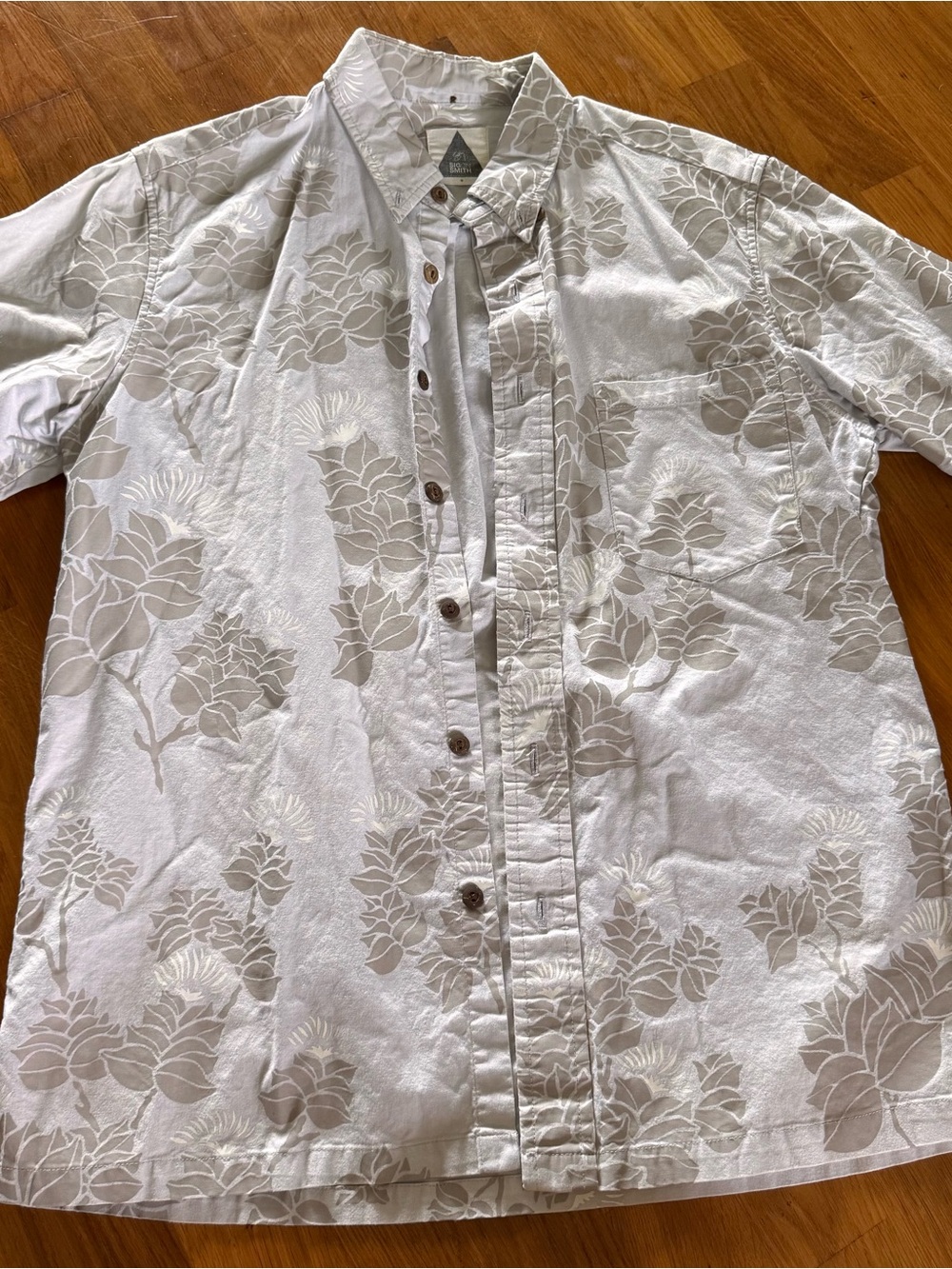 SIG ZANE SIG ON SMITH classic short-sleeve aloha button-down shirt in size M